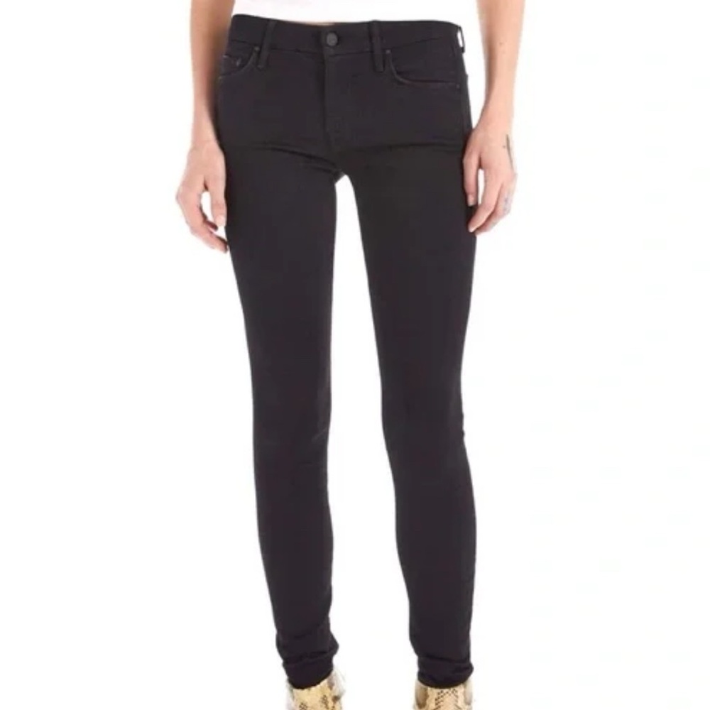 Mother High Waisted The Looker Black Not Guilty Denim Cotton Blend Slim Jean 29